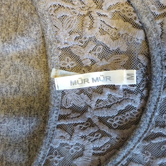 NWOT baby doll smock sheer embroidered lace round neckline Bell sleeves tunic - Picture 8 of 9